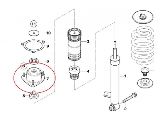 Чашка опорная зад аморта BMW OE