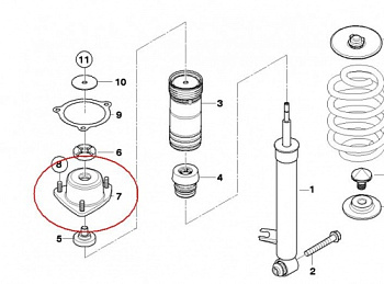 Чашка опорная зад аморта BMW OE
